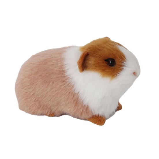 Realistic Hamster Ornament Plush Guinea Pig Model Furry Hamster Replica for Home Desk Shelf Car Interior Decor