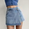 Summer Women's Short Skirt Plus Size S-5XL Shorts Skirts Low Waist Double Layer Denim Shorts  Y2k Korean Harajuku Wide Leg Skorts Culottes