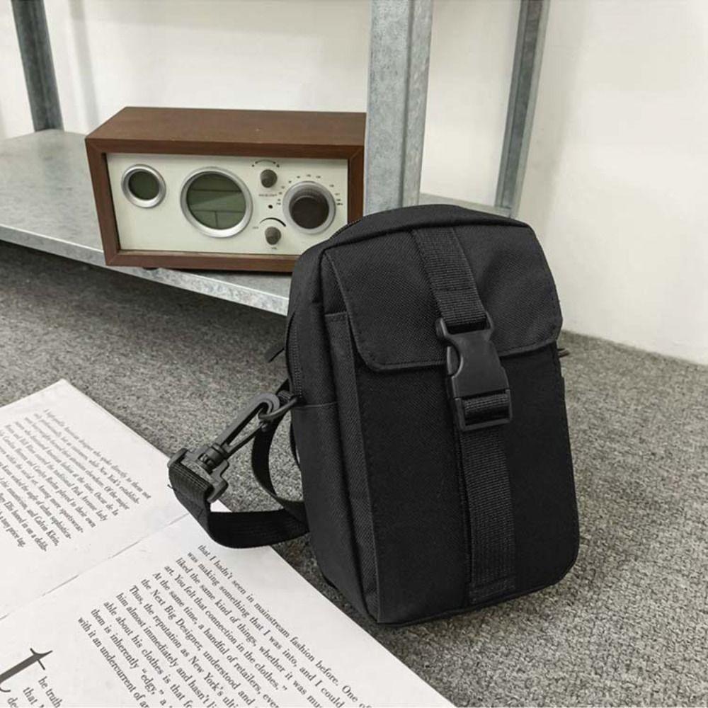 Multi-Layer Canvas Shoulder Bag Large Capacity Retro Square Bag Simple Men Messenger Bag  Outdoor
