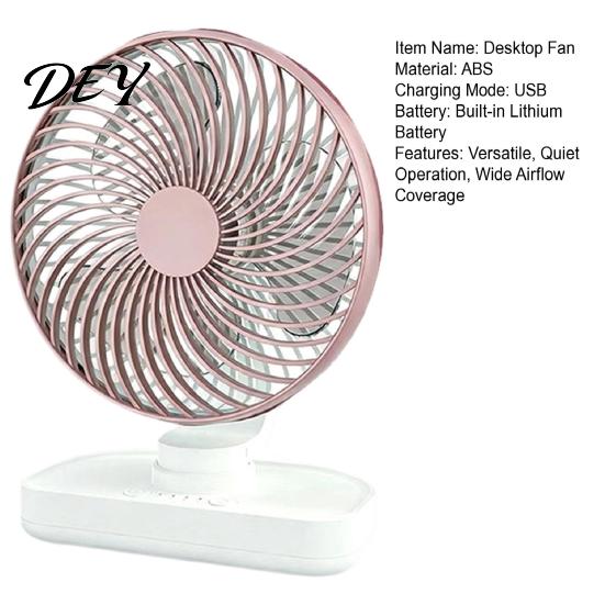 Portable Cooling Fan Desk Fan, Small Air Circulating 3 Speed Quiet Personal Electric for Office Adjustable Tilt Head Table Dorm Kitchen