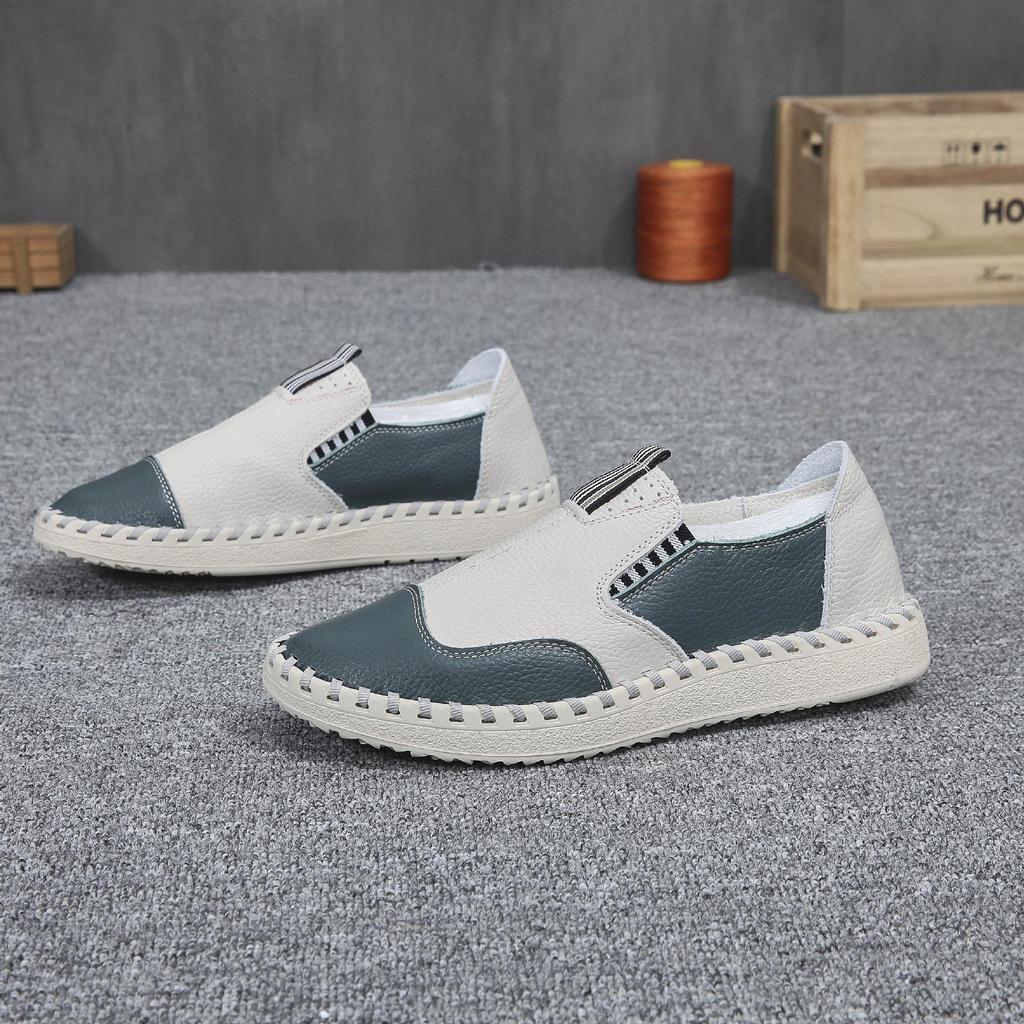 Herr Casual Äkta Läder Slip-On Loafers: Mjukbottnade, halkfria körskor för vår och höst