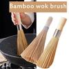 Cepillo de Olla de Bambú Natural de 25 CM con Mango Largo Cepillo Limpiador de Wok Cepillo para Platos Suministros de Herramientas de Cocina Para Hogar Restaurante