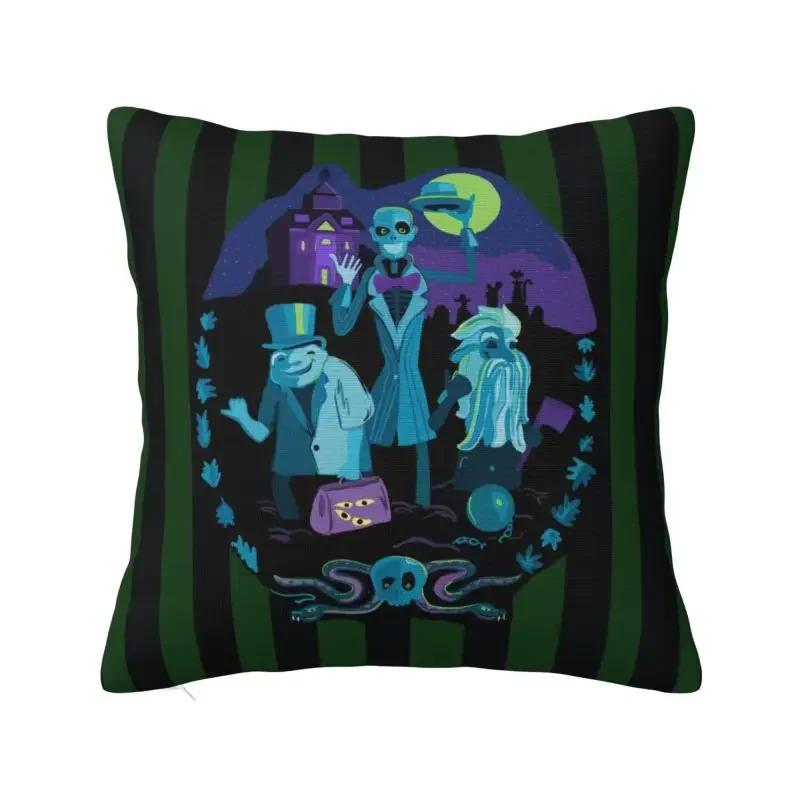 Fashion Haunted Mansion Logo Cushion Covers Halloween Grimace Ghosts Throw Pillow for Sofa Car Square Pillowcase Decoration