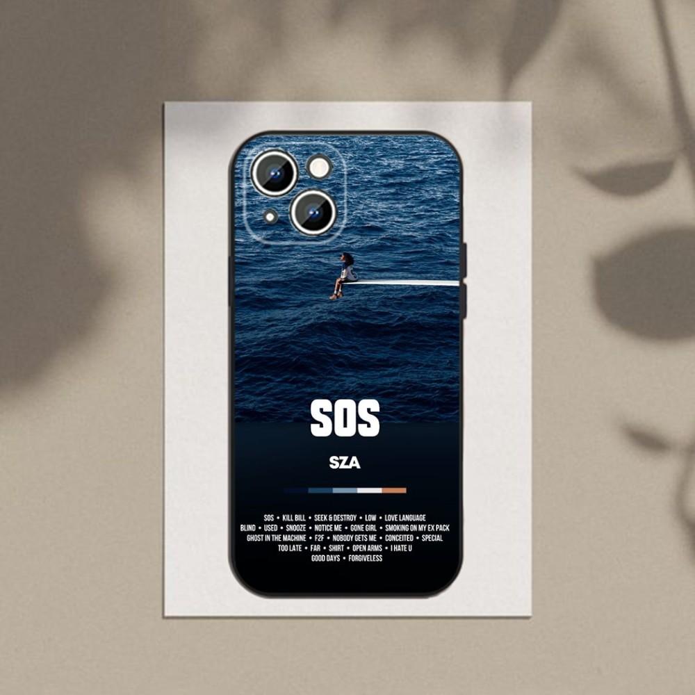 Singer S-SZA S-SOS Phone Case Phone Case For Apple iPhone 15,14,13,12,11,XS,XR,X,8,7,Pro,Max,Plus,mini Silicone Black Cover