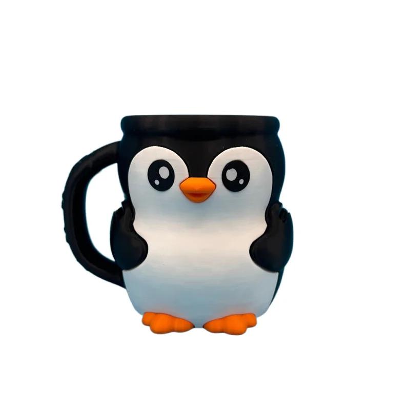 

Penguin Ice Pint Holer Cup 3D Printed Ice Cream Cozy Reusable Leak Proof Insulated Popsicle Sleeve Container With Handle