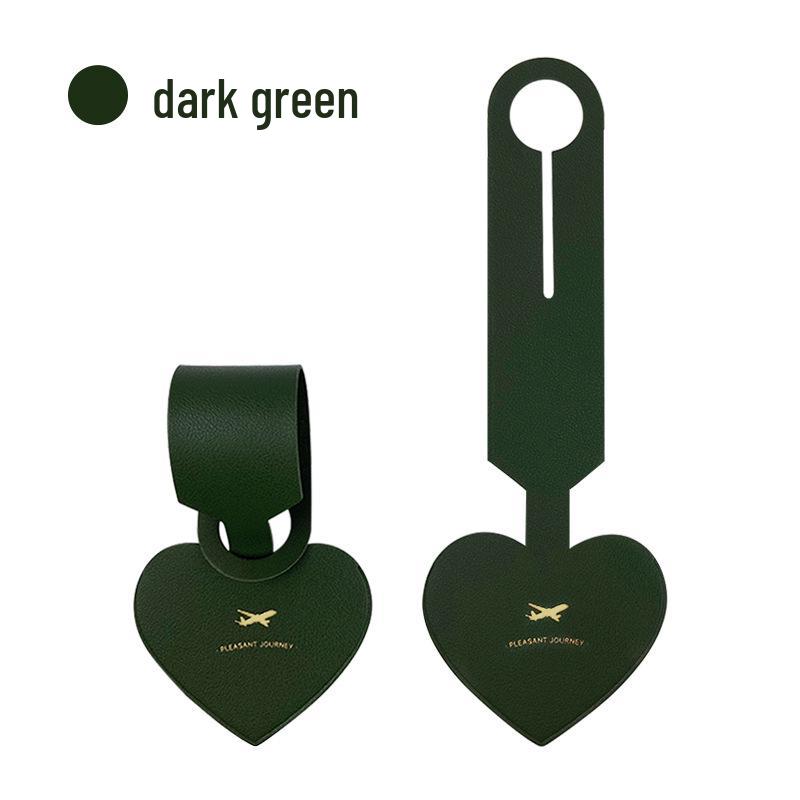 

Customizable PU Leather Luggage Tag with Flip Cover and Lanyard темно-зеленого