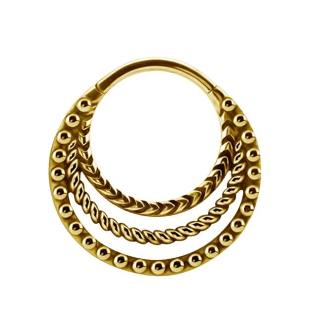 

Серьги One Touch, 16G золотые витые полукруглые серьги-кольца, серьги из нержавеющей стали [BONshape]