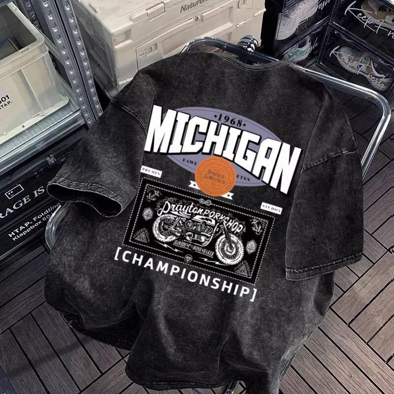 Sommer Trendiges Herren Kurzarm T-Shirt mit Einzigartigem Druck, Rundhalsausschnitt, Lässig Vielseitig Koreanischer Stil Slim Fit Ins Style Cooles T-Shirt