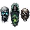 3pcs Temporary Tattoo Cracked Skull Pipe Butterfly Realistic Temporary Tattoos Snowflake For Arms Men Adults