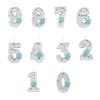 Winter Snowflake Themed Birthday Number Candle with Glittering Sequins For Parties Cakes And Special Occasion Decoration