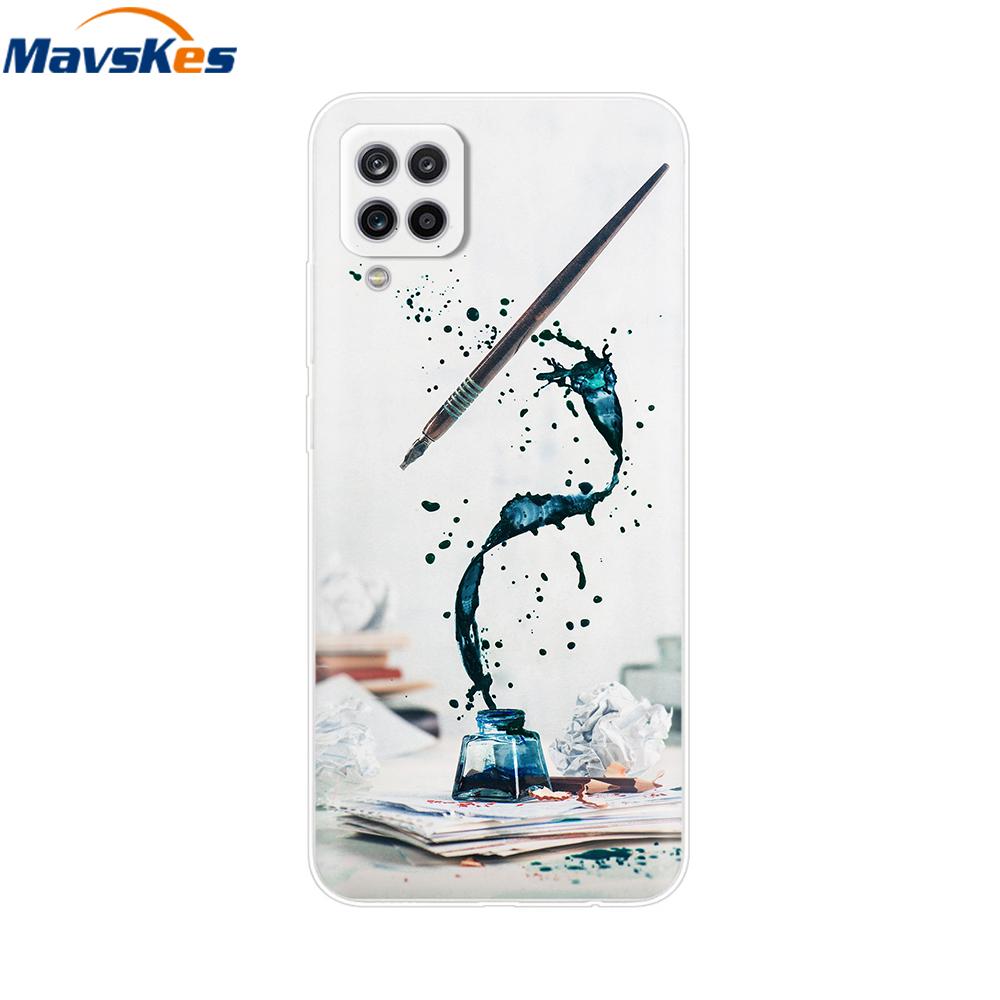 Phone Case For Samsung Galaxy A12 Case SamsungA12 Silicone Clear TPU Painted Soft Cover For Samsung A12 A 12 Bumper Fundas Etui