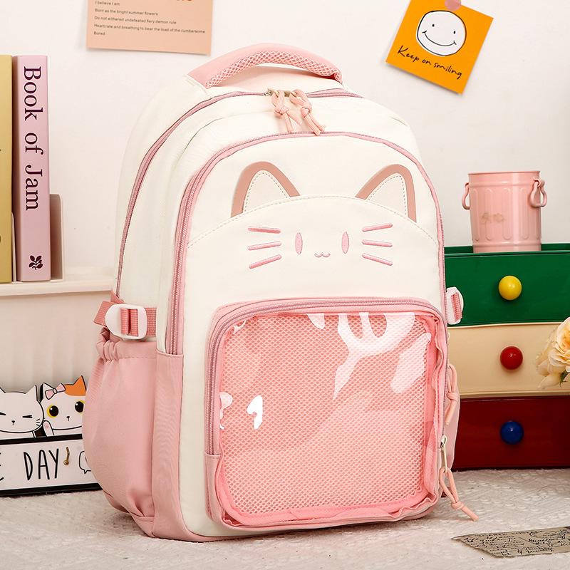 Lightweight Schoolbag Women's New Korean Version Cute Primary School Students 3rd-6th Grade Spine Backpack Campus Junior High School Students Backpack