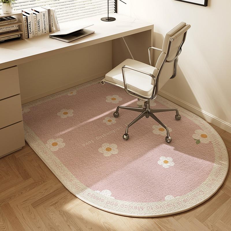 VIKAMA Chair Floor Mat Arched Bedroom Vanity Rug Modern Home Decor Study Playroom Swivel Chair Mute Rug Office Desk Floor Mat
