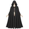2025 Dark Medieval Hooded Cloak: Retro Stand Collar Halloween Cape, Solid Color