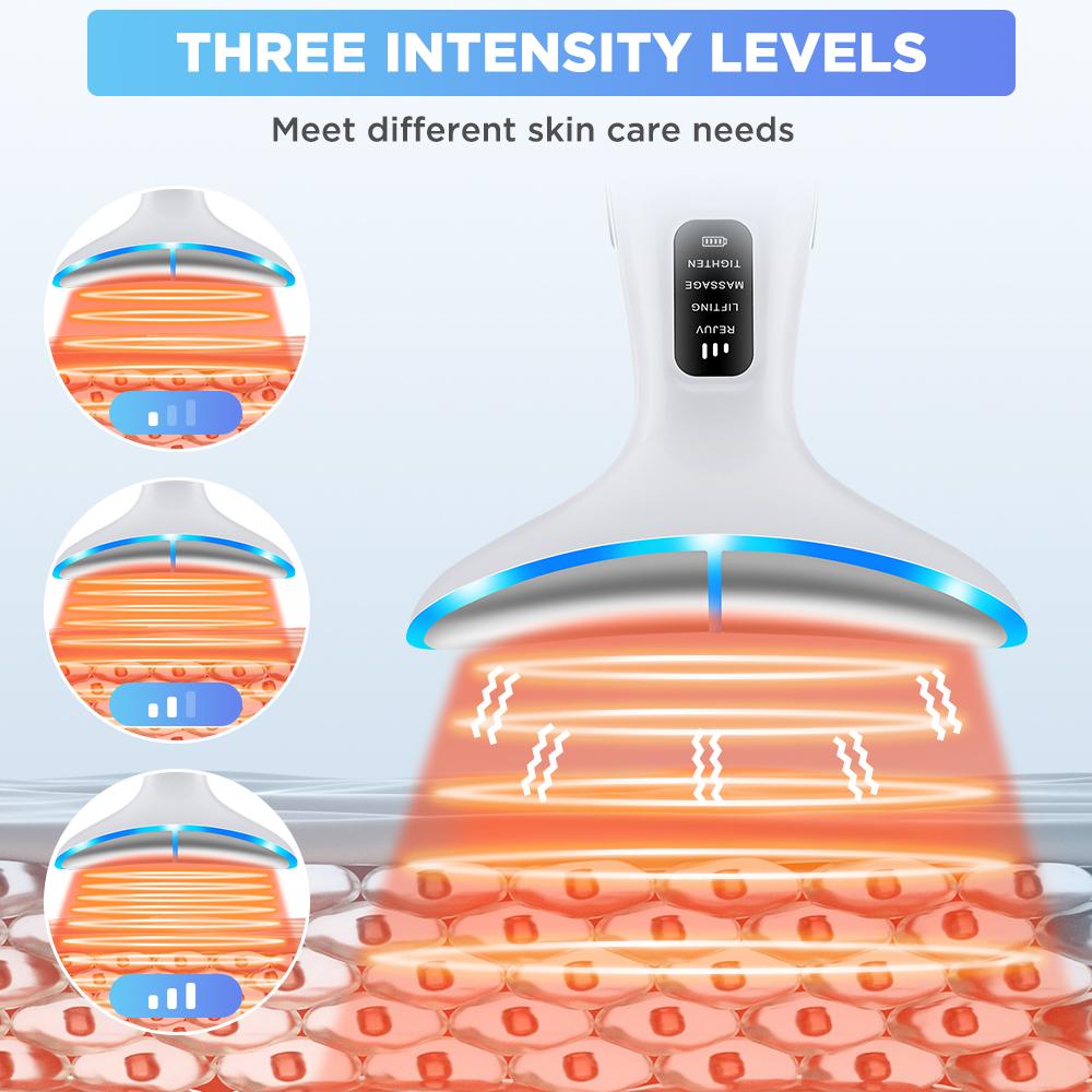 Led Neck Beauty Device EMS Facial Lifting Firming Massage Machine for Skin Care Vibration Double Chin Remover