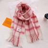 Women's Wool Plaid Scarf Winter Thickened Versatile Shawl Plush Scarf