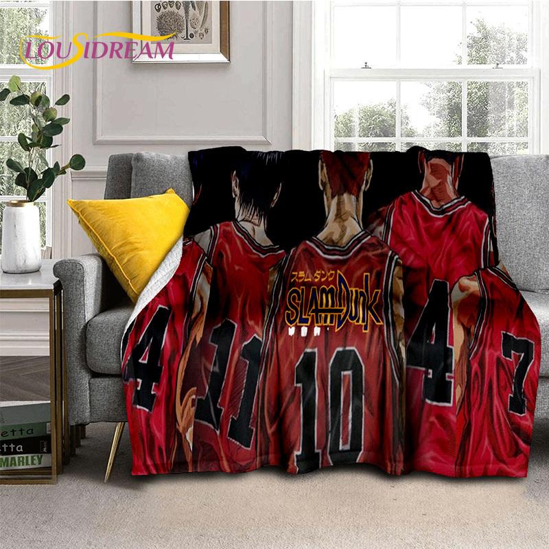 Cartoon Slam Dunk Basketball Anime Soft Blankets,Keep Warm Throw Blanket Comfortable Blanket for Picnic Beds Sofa Home Bedroom