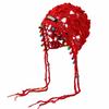 Openwork Crochet Knitted Beanie Color Bead Tassel Ethnic Beanie Crochet Headwrap  Bohemian Styling