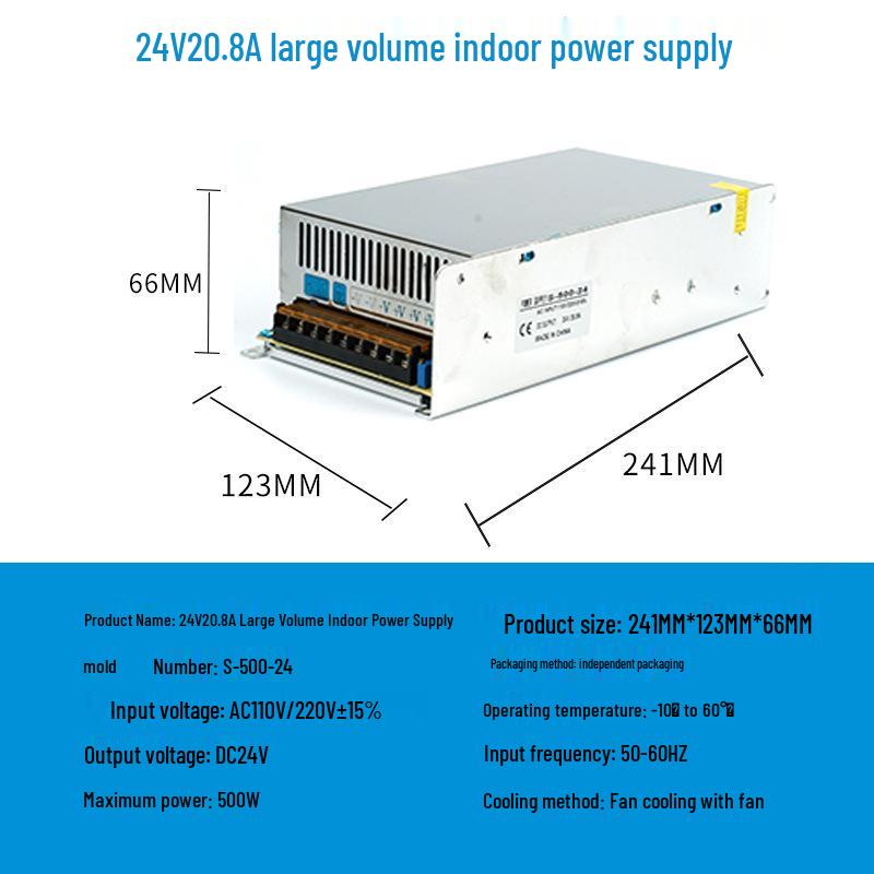220V To 12V/24V/5V DC Power Supply for LED Strip Lights - 5A/10A/30A, 60W Transformer
