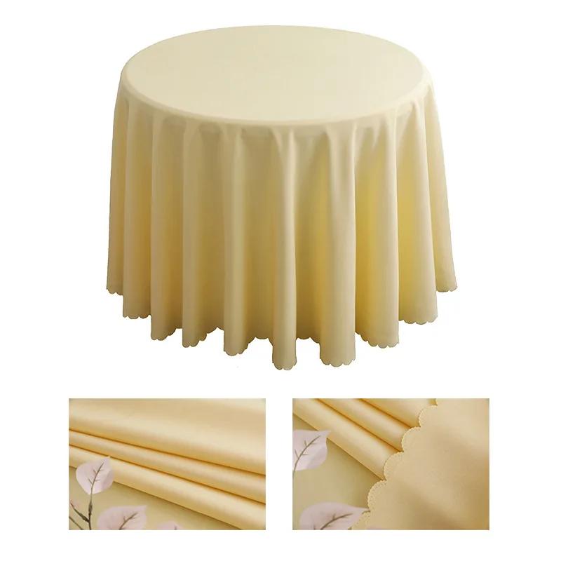 Polyester Round Tablecloth Stain and Wrinkle Resistant Cloth-Washable Table Cover For Dining Table,Buffet Parties and Camping