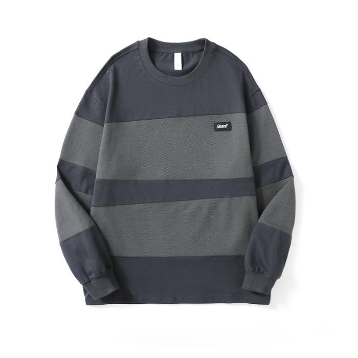 

Осенне-зимний американский тяжелый ретро-свитер с круглым вырезом, мужской свободный свитер большого размера, молодежный топ с длинными рукавами, прилив 4XL темно-серого