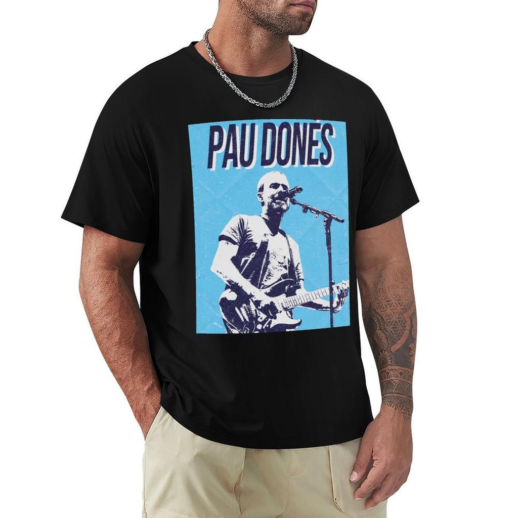Pau Donés | Retro T-Shirt plus size tops fashion shirts boys whites plain black t shirts men
