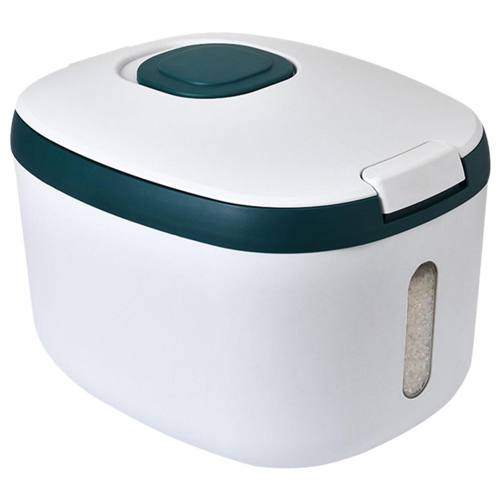 Kitchen Rice Storage Bucket Sealed Dispenser Organizer with Measuring