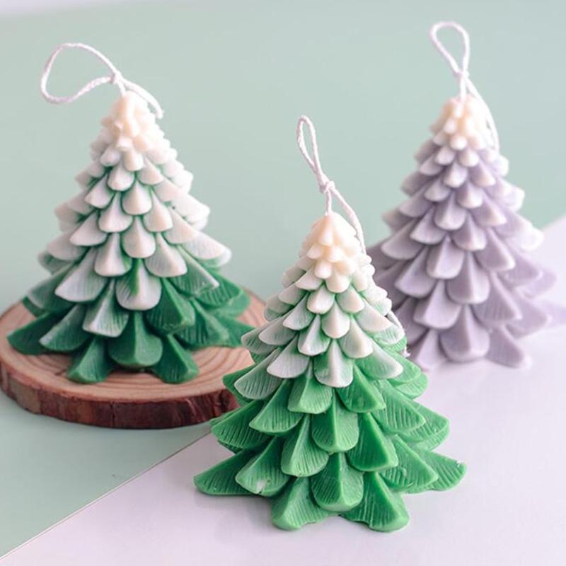 Aroma Plaster Silicone Mold Handicrafts Soap Candle Resin Casting Handmade Sawtooth Christmas Tree Shape 3D Candle Mold