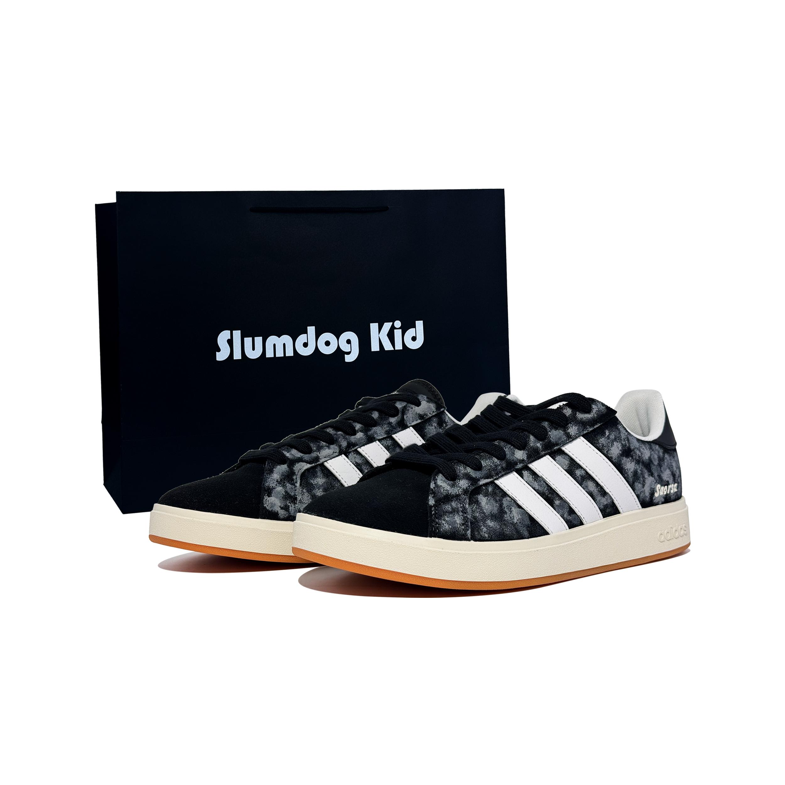 

Adidas Grand Court Base 00s Abrasion Resistant Low top Skateboard Shoes Unisex Black Gray JP6335(Team567-S-BOX) 39⅓