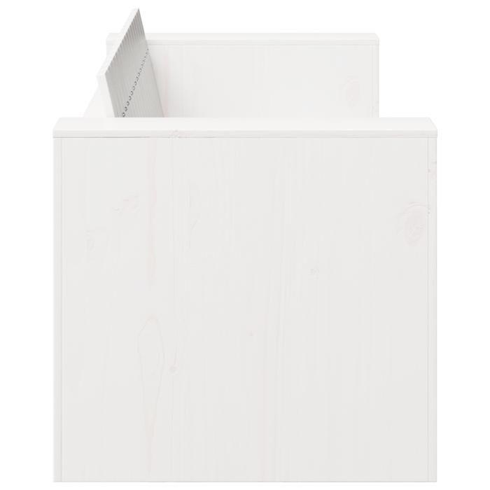 VidaXL Canapé de jardin 2 places 134x60x62 cm blanc en bois massif de pin 873867