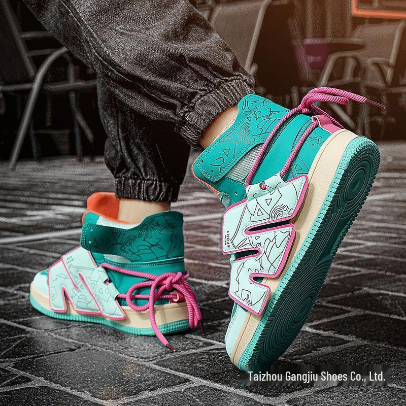 2025 Men's Trendy Loafers: Dopamine Fashion Thick Sole Height-Boosting High Top Sneakers.