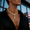 European and American Punk Trend Three-dimensional Scorpion Pendant Necklace, Hip-hop Street Dance Diamond Inlaid Cuban Chain Men's Accessories
