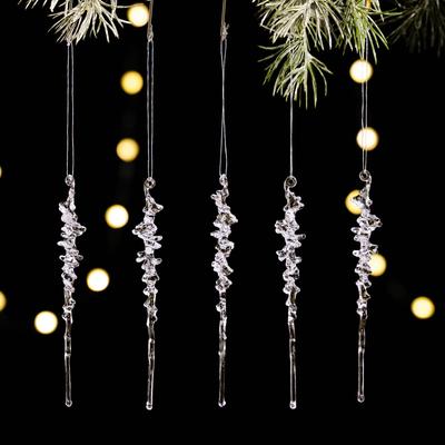 Ice Ling Acrylic Icicle Pendant: Christmas Decor Ornament