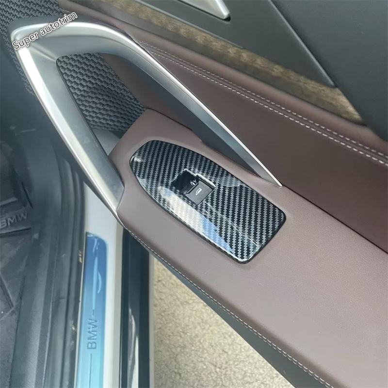 Car Inner Door Window Glass Lift Button Panel Cover Trim For BMW X1 iX1 U11 X2 iX2 U10  - 2027 ABS Carbon Fiber Accessories