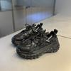 Retro Sports Leisure Tire Base Platform Shoes Heel Height Med 3cm-5cm Mesh Splicing Sneakers 2024 New Fashion Autumn and Winter