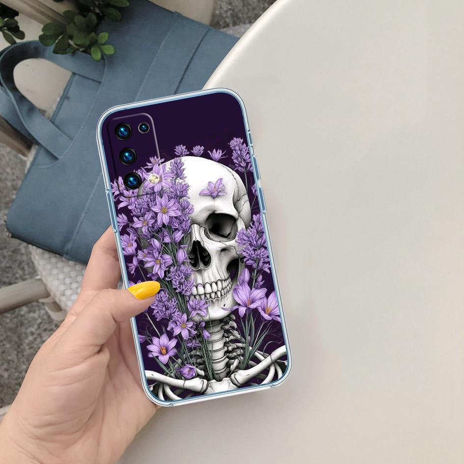 LO87 Skeleton Skull Phone Case for LG K22 K30 K40 K40S K41 K42 K50 K50S K51 K51S K52 K61 K62 K71 K92 Q60 Q61 V40 V50 V60