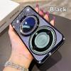 KEYSION Glitter Jewelled Magnetic Phone Case for HONOR X9b 5G X9A 5G Makeup Mirror Stand Shockproof Cover for Magic 6 5 Lite 5G