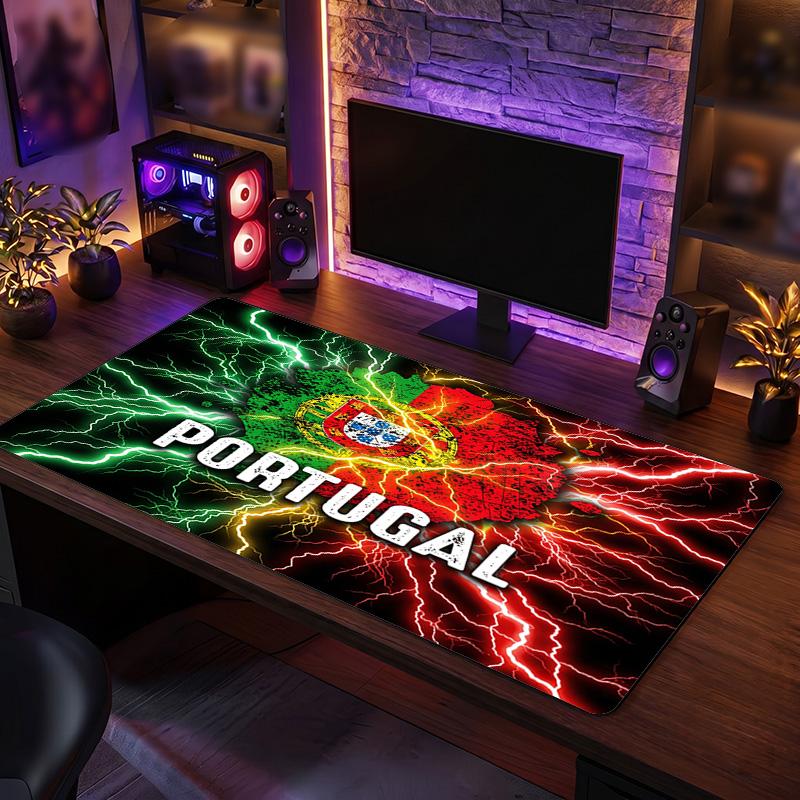 Portugal Football Crest Mouse Pad, Extended Non Slip Rubber Desk Mat for Gaming Office Laptop Fan Gift