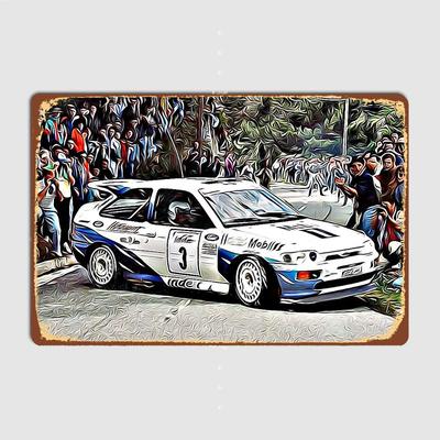Escort RS Cosworth Rally Action Legendenauto Metallschild Poster Garage Innendekoration Automobilclub Vintage Heimdeko