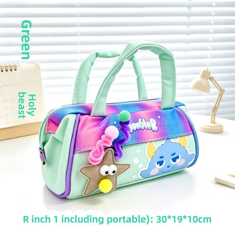 Small Monster Pencil Case For Students With Large Capacity And Oxford Fabric Storage Bag For Kids