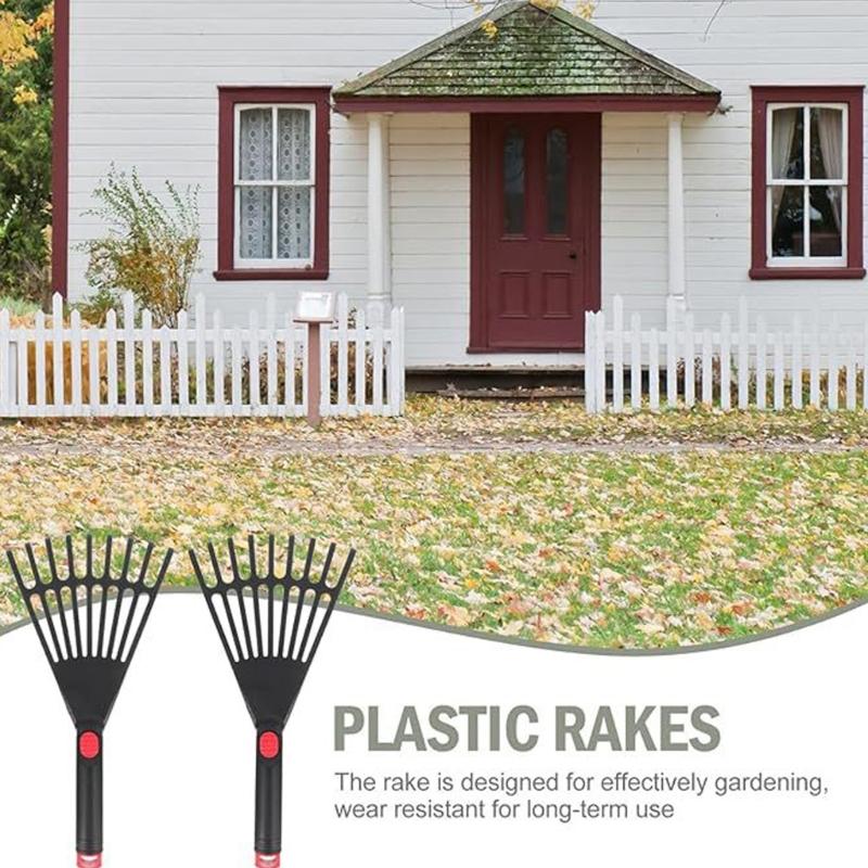 Two Plastic Hand Rakes With Non Slip Handle Designed For Foliage Easy Digging And Cultivating Tasks Yard Maintenance
