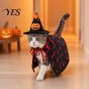 Cat Costume with Hat 1 Set Pet Halloween Costume, Spider Pumpkin Wizard And Outfit Double-Sided Bat Print Cape, Holiday Party for Cats Dogs Medium Dog
