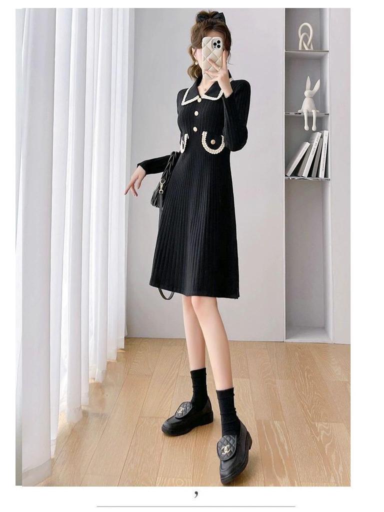 Elegant French Chic Knit Dress for Women - New Autumn/Winter Arrival, Perfect As a Base Layer or Inner Wear, Pairs Well with Coats.