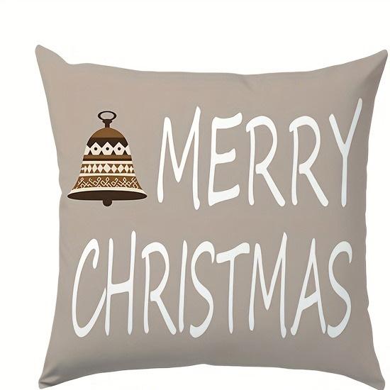 1pc/4pcs Festive Merry Christmas & Merry Bright Pillow Covers with Unique Designs Sofa Room Decoration Holiday Home Decoration