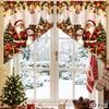 Polyester Short Curtains Cartoon Santa Snowman Triangle Curtains  Christmas Party