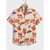 Men's shirts astronaut printed 2024 summer Hawaii short sleeved shirt Men's beach breathable tops Outdoor street men's clothing
