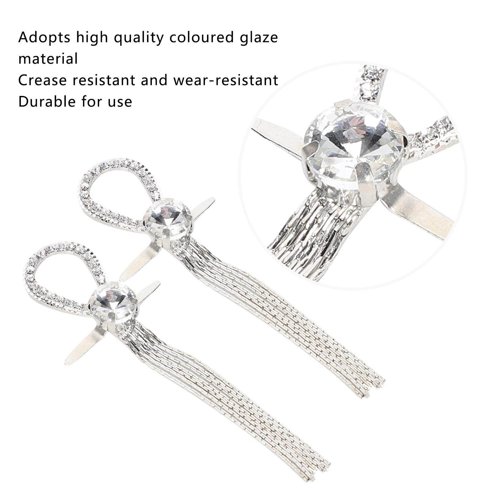 

4pcs Rhinestones Tassel Chain Shoe Buckles Women Boot Decoration Accessories