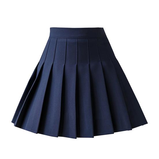 

A Line Skirt Hip Lift Large Hem Pleated Fashion Women A Line Skirt for Skater S темно-синий