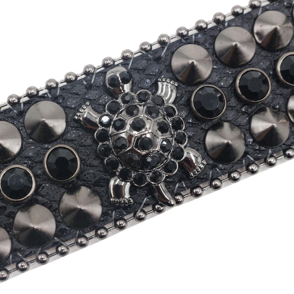 Amerikanisches Strassnietenarmband Armband Schildkröte Verziert Punk Goth Personalisierter Schmuck