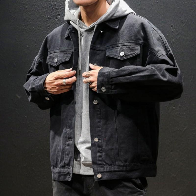 Trendy Spring & Autumn Men's Denim Jacket: Korean Style, All-Match, Loose Fit